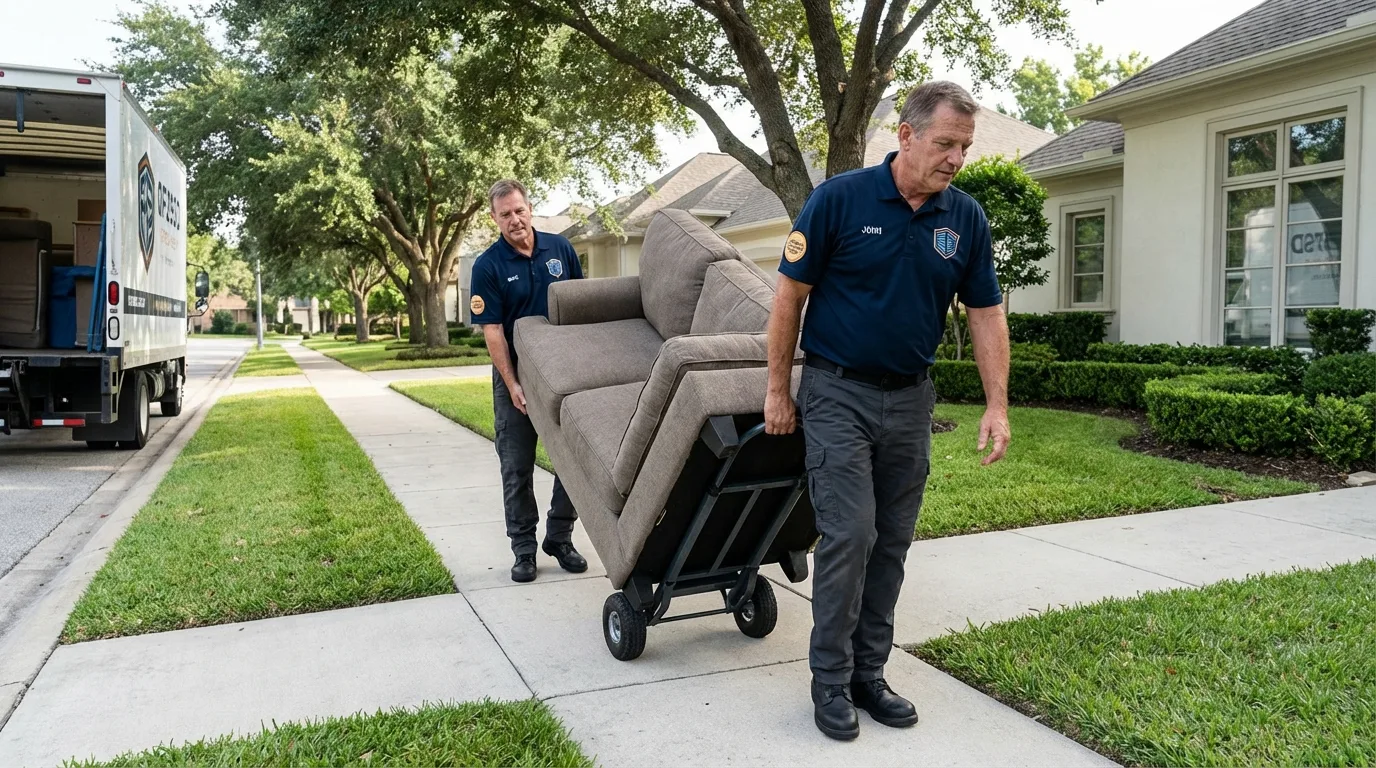Local residential moving crew loading furniture in Bellmawr, NJ