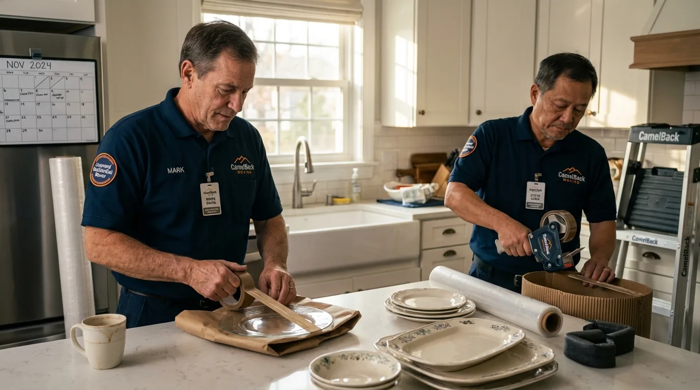 Professional crew packing kitchen dishware in Bellmawr, NJ